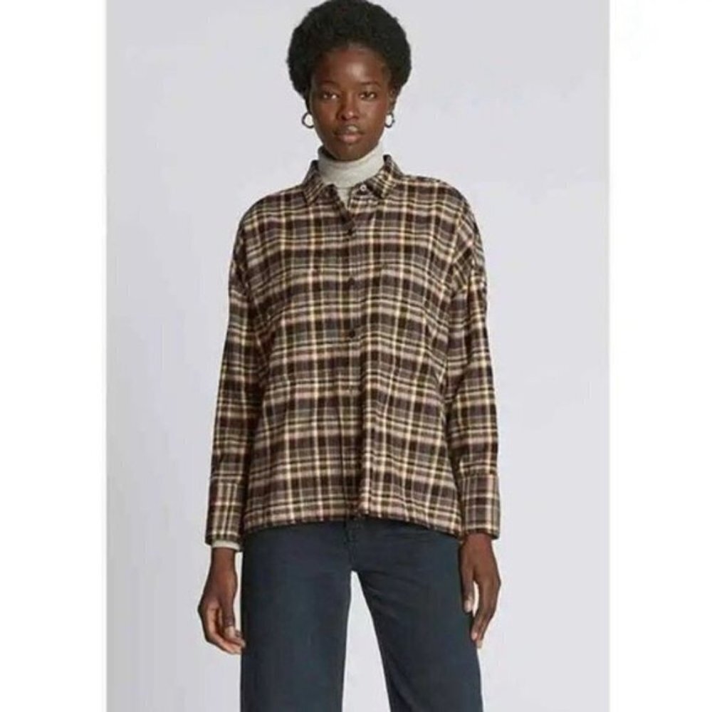 Everlane Women's Boxy Plaid Flannel Shirt Size XS